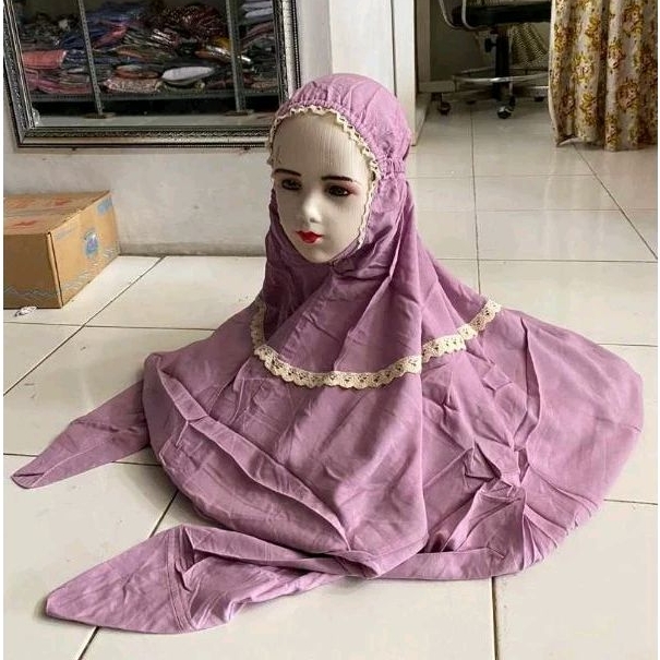 mukena bali terusan anak/mukena terompah anak TK 5-8 tahun / mukena terusan bali mukenah hadramaut r