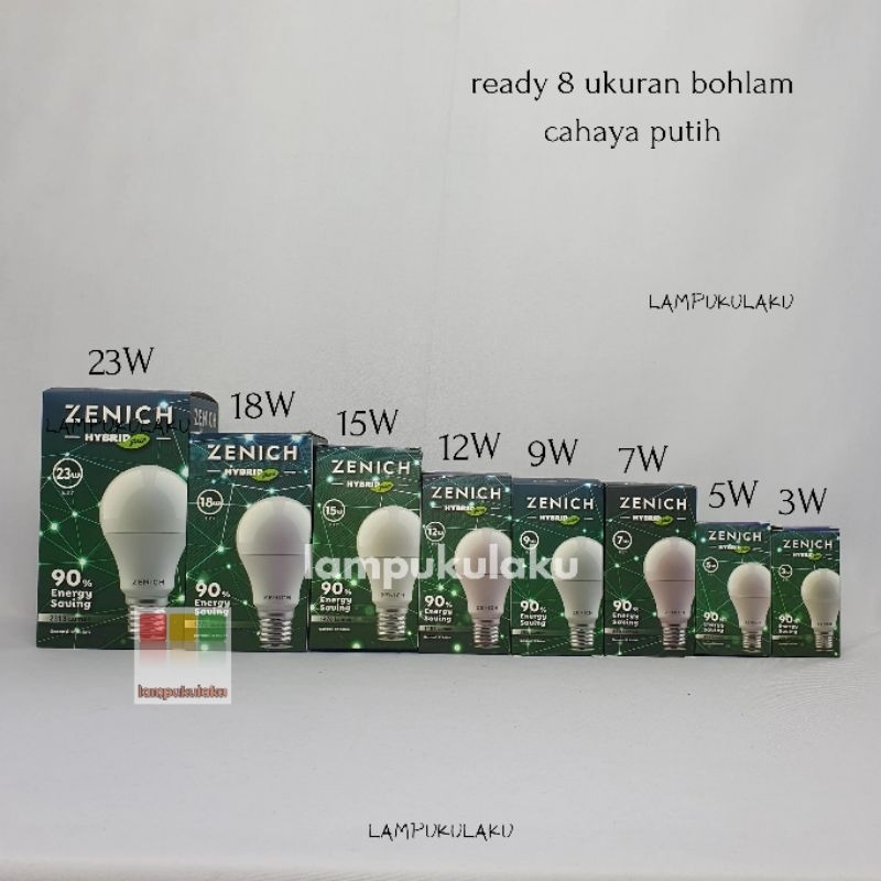Lampu Bohlam Zenich Hybrid LED 3W 5W 7W 9W 12W 15W 18W 23W