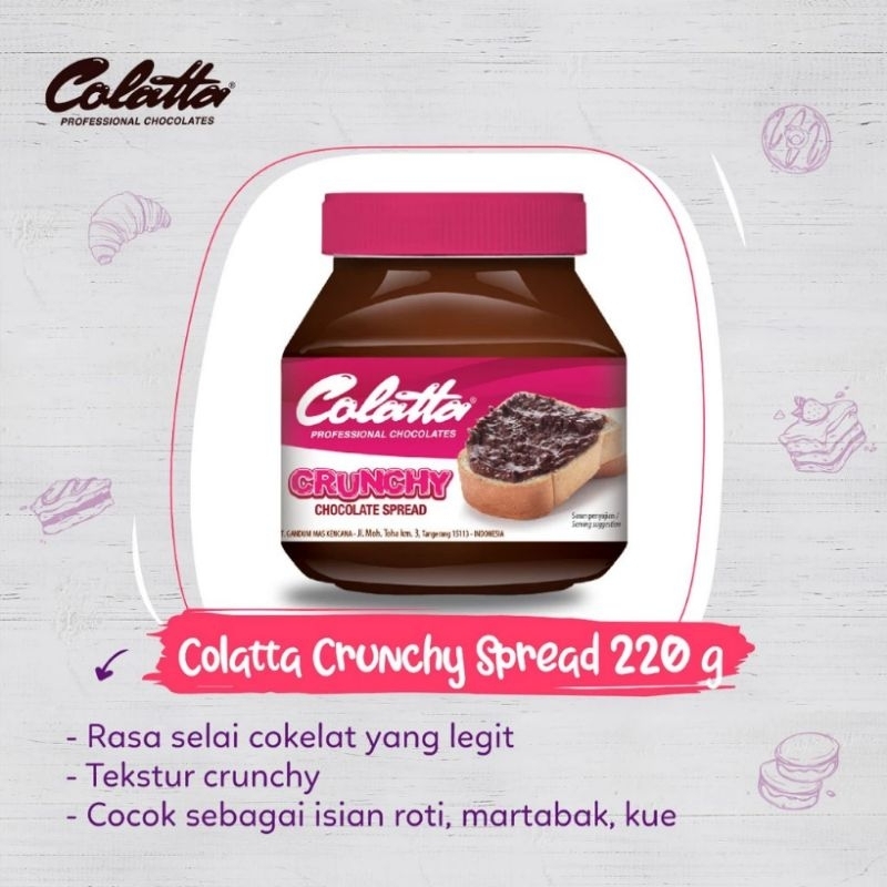 

COLATTA CRUNCHY CHOCOLATE SPREAD 220 GR / SELAI COKLAT