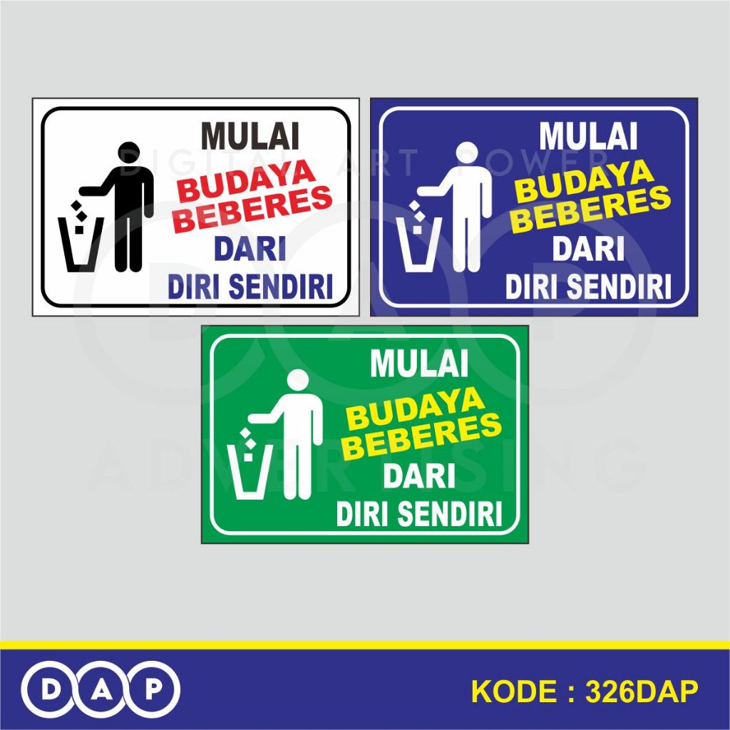 

326 - STIKER MULAI BUDAYA BEBERES - 30 X 20 CM - VYNIL - TERBAIK