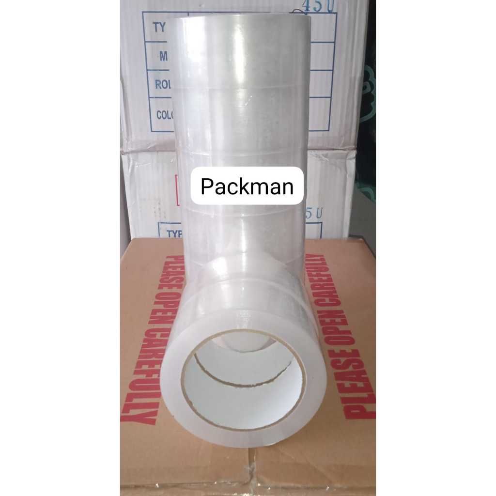 

Lakban clear white 2 inch x 100 yard full size 45 micron tebal lengket kuat