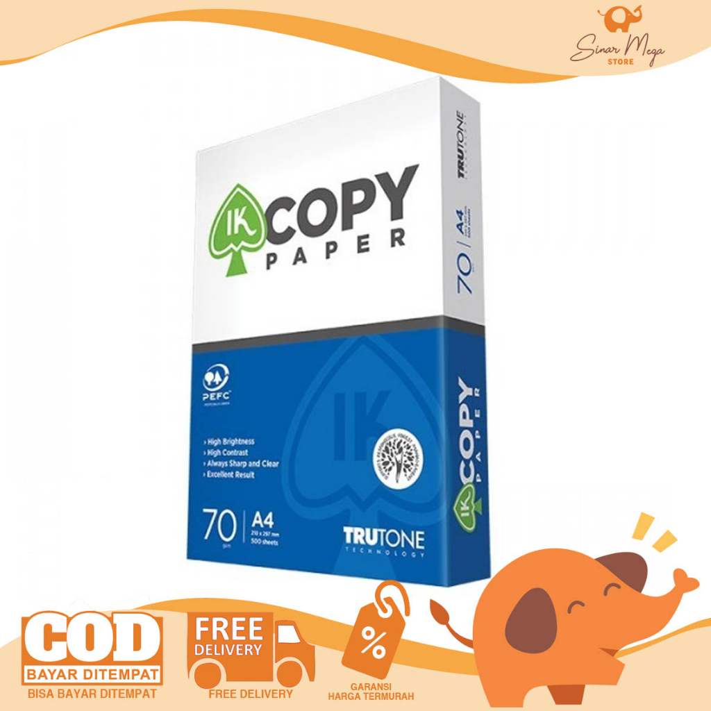 

IK Copy Copier Paper Kertas Print / Kertas Fotocopy A4 70gr/gsm 500 Sheet/lembar Murah Berkualita