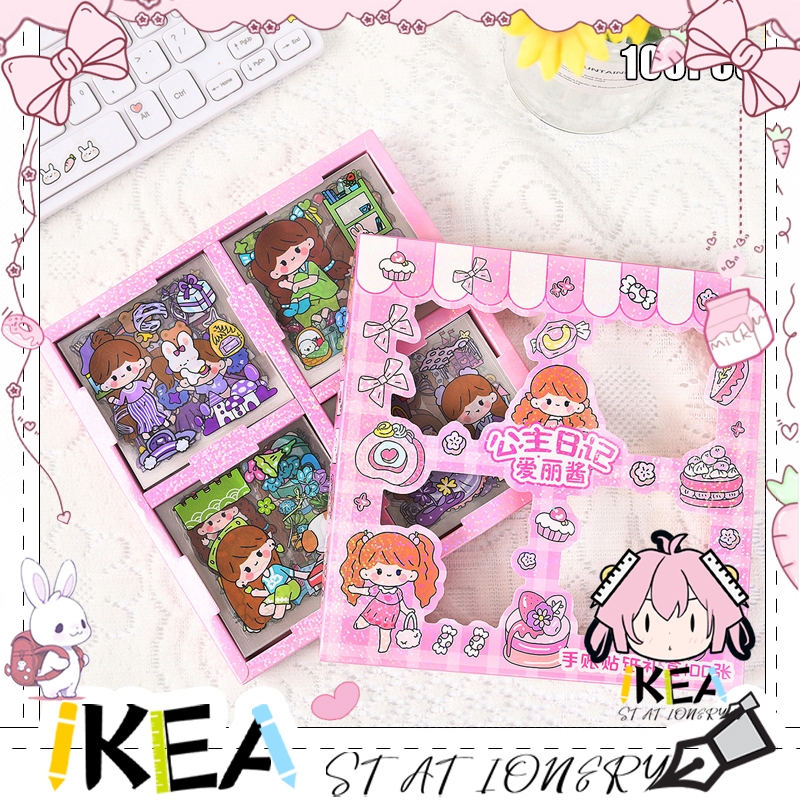 

IKEA-STICKER DIY STICKER LUCU KAWAI Waterproof Stiker Momo Box 100 Lembar Motif Momo Kartun Korea Lucu Anti Air Dekorasi Handbook Scrapbook Sticker Nono Mix Box Kecil