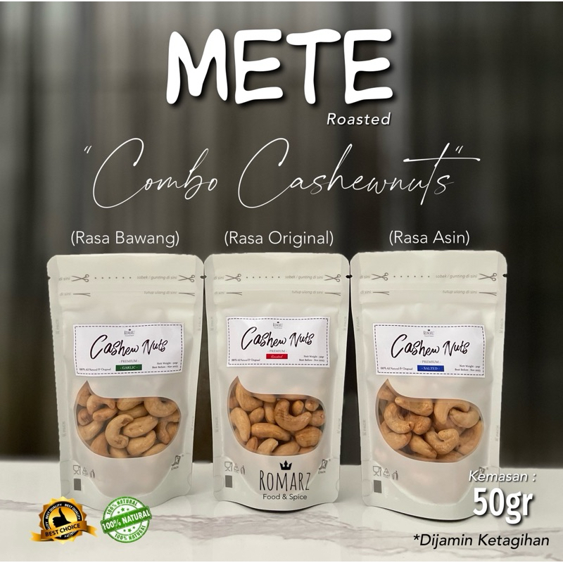 

KACANG METE MEDE OVEN PANGGANG COMBO ORIGINAL ASIN BAWANG 50gr
