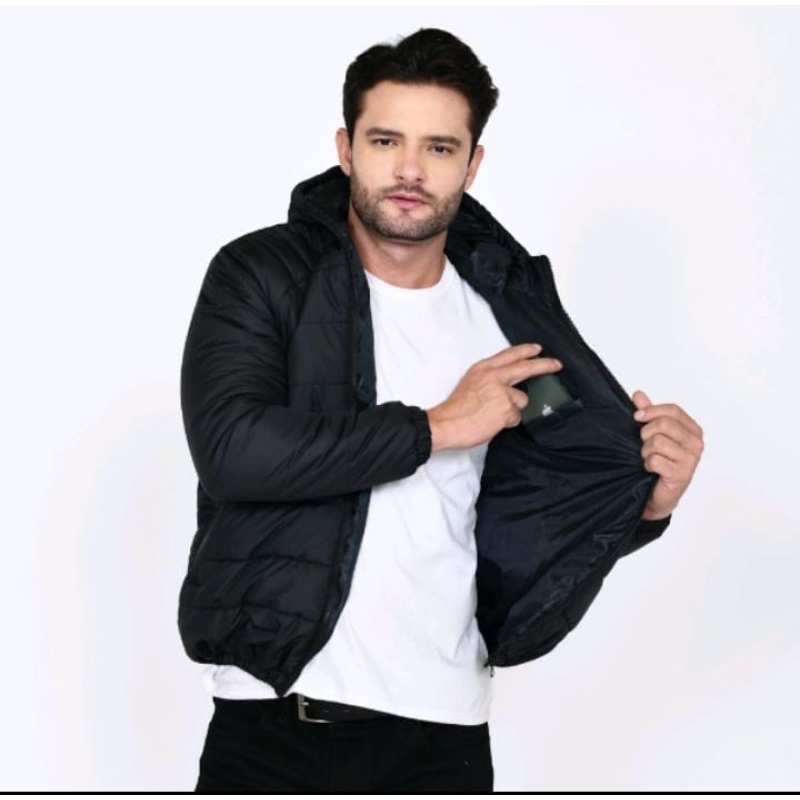 Jaket Puffer Pria Keren Tebal Padded Keren Jaket Gelembung