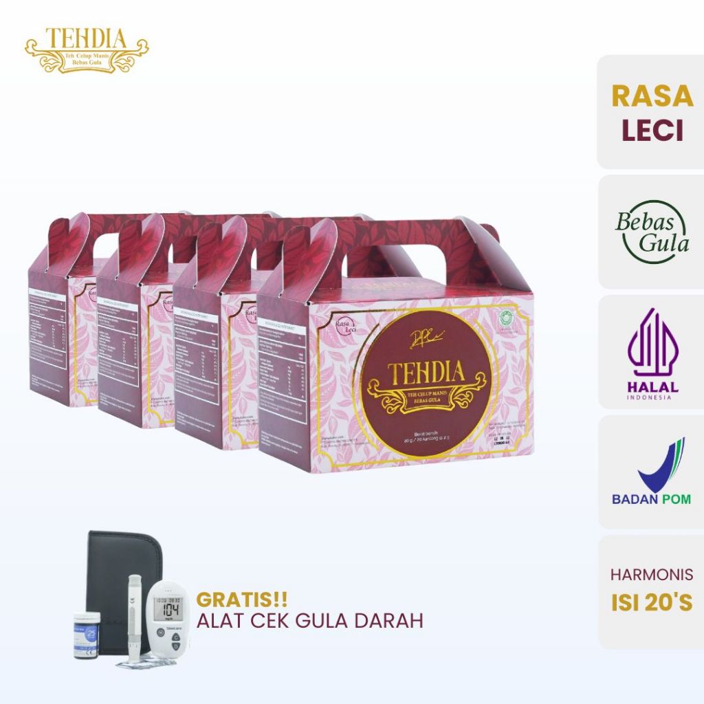 

TEHDIA Leci Teh Celup Manis Bebas Gula 20s x 4 Box