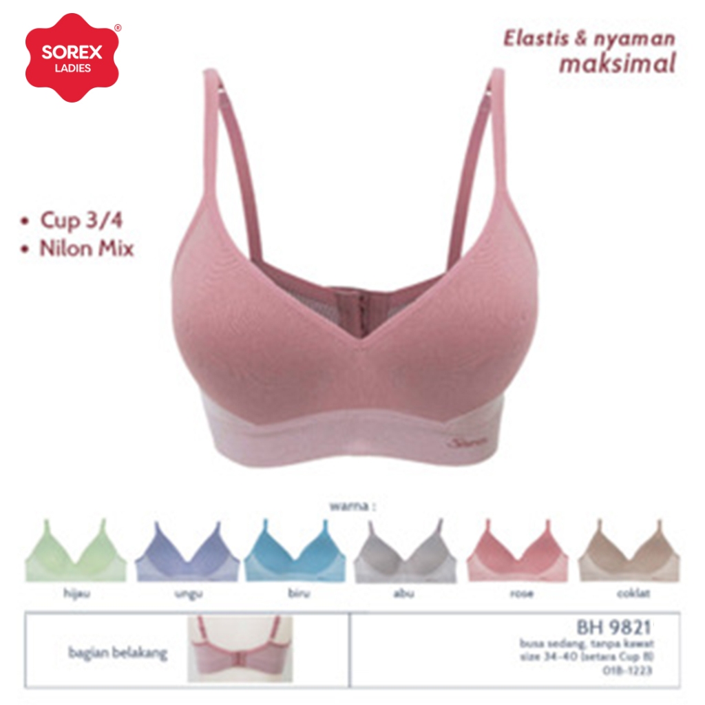 BRA SOREX TANPA KAWAT 9821 / BUSA SEDANG KAIT 2 SETARA CUP A-B 3/4 / BH HARIAN