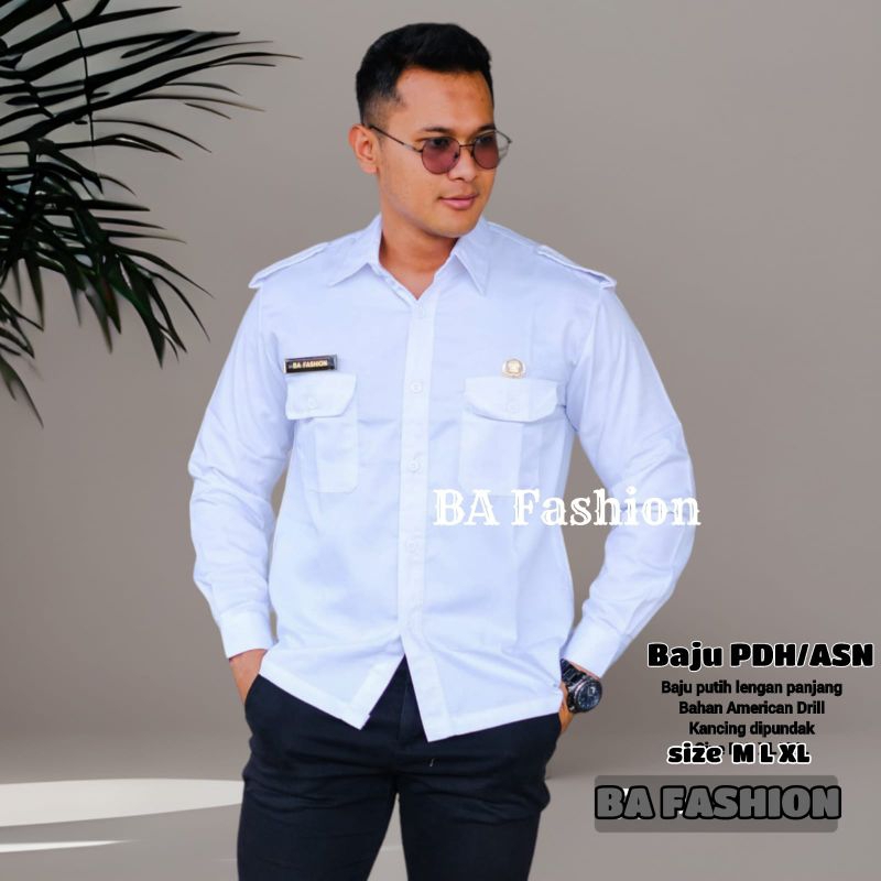 Baju putih PDH/ASN lengan panjang