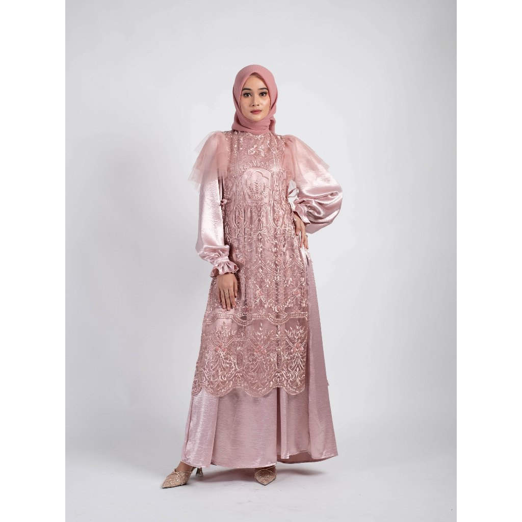 Kimmyra - Anya Dress - Pink | Dress dan Outer Brokat