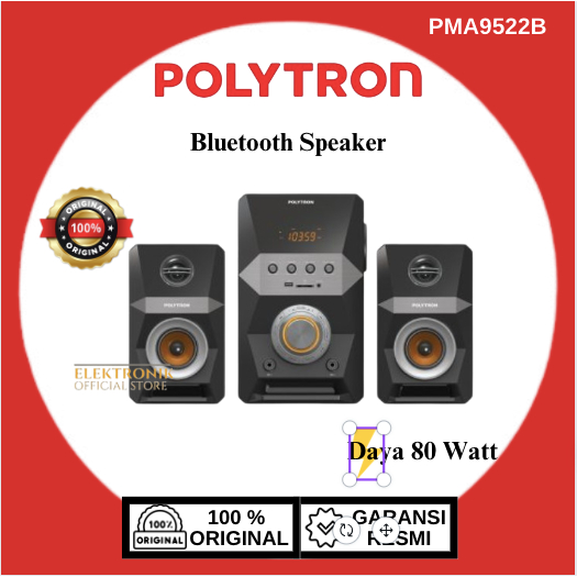 POLYTRON Bluetooth Speaker Multimedia Karaoke PMA9522B/PMA-9522B/PMA 9522B/Polytron Speaker Karaoke/
