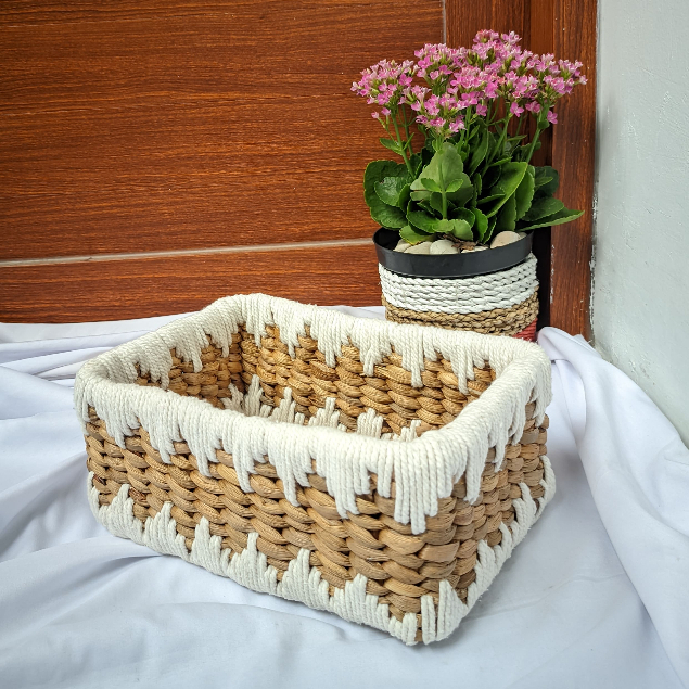 Box Storage Kepang Box Enceng Gondok Makrom Box Serbaguna Estetik