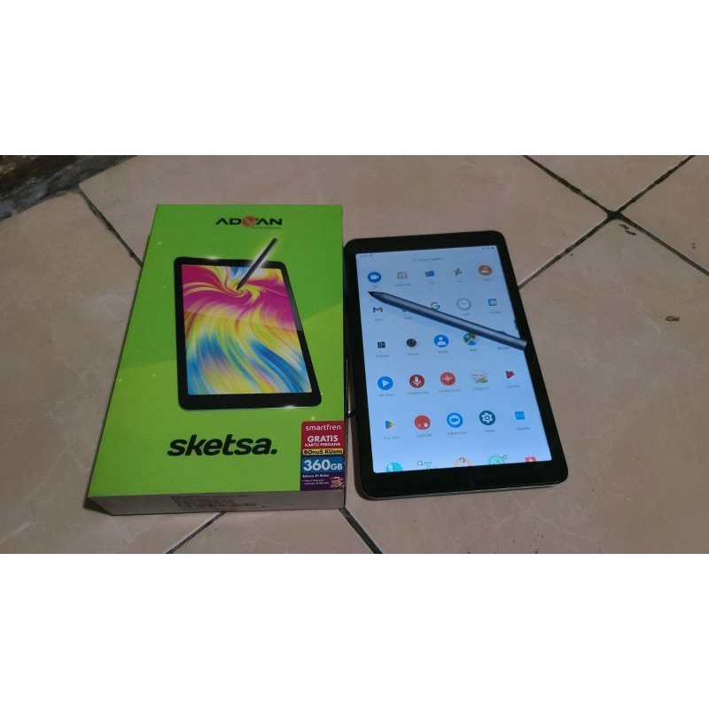 Tablet 10 inch Advan sketsa 4/32gb second + stylus pen