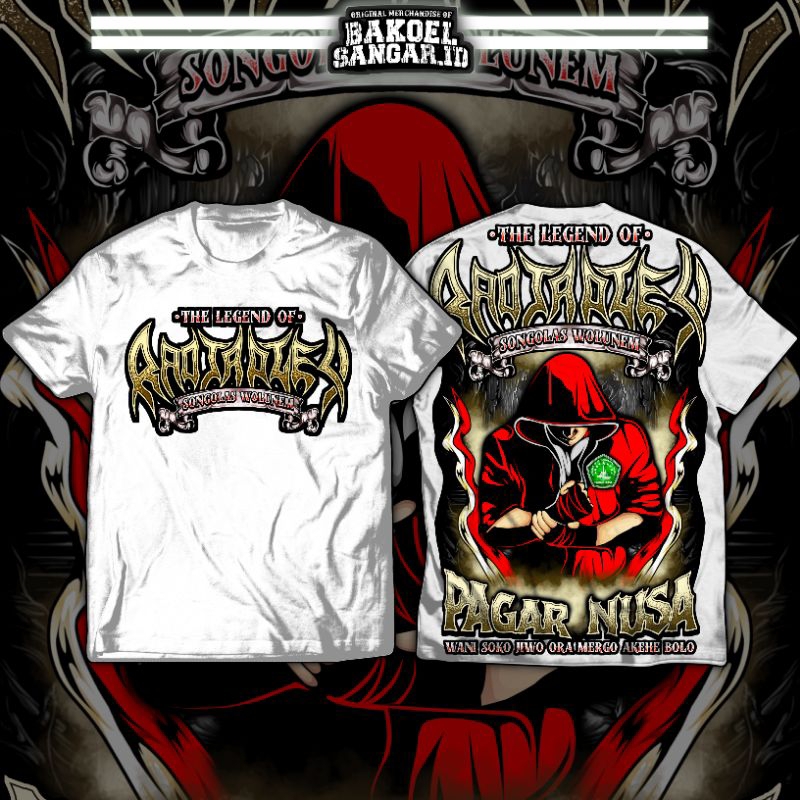 Kaos Raja Duel Pagar Nusa Volt 2 ( A2 FULL PUNGGUNG ) Seri Putih Kaos Pagar Nusa Raja Duel Kaos Paga