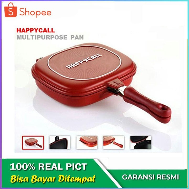 DM - Happy Call Double Pan Grill Jumbo 32 cm / Grill Pan Teflon Bolak Balik Anti Lengket