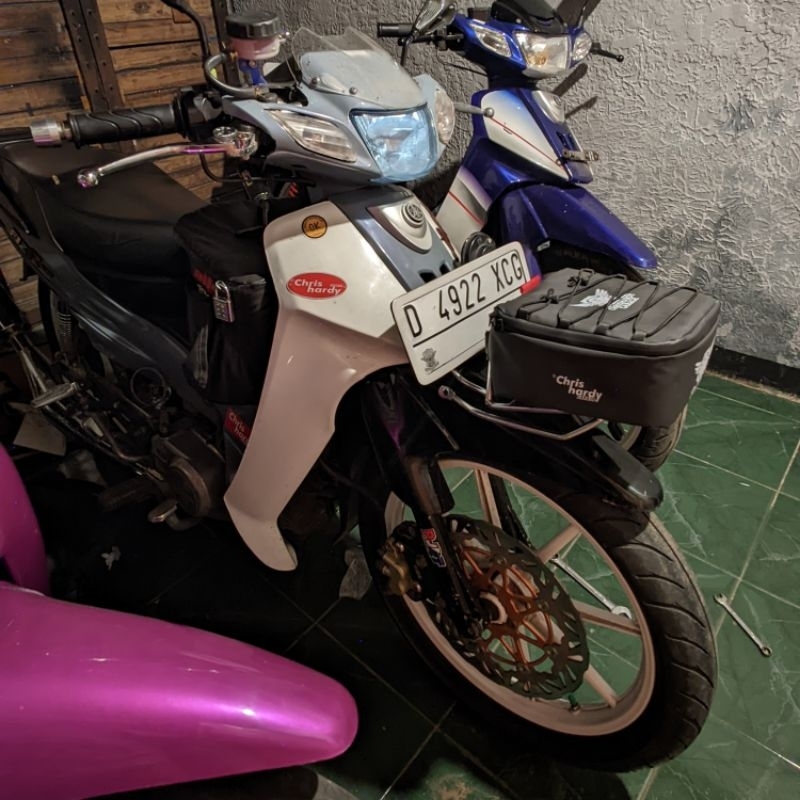 SIDE BAG TOURING BACKRACK WATERPROOF TAS MOTOR SAMG BELAKANG DEPAN BOX HONDA WIN FIZR RX KING