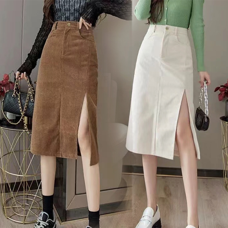 Corduroy Skirt/Korean Women Skirt/Rok Panjang/Rok Midi/Rok A Line