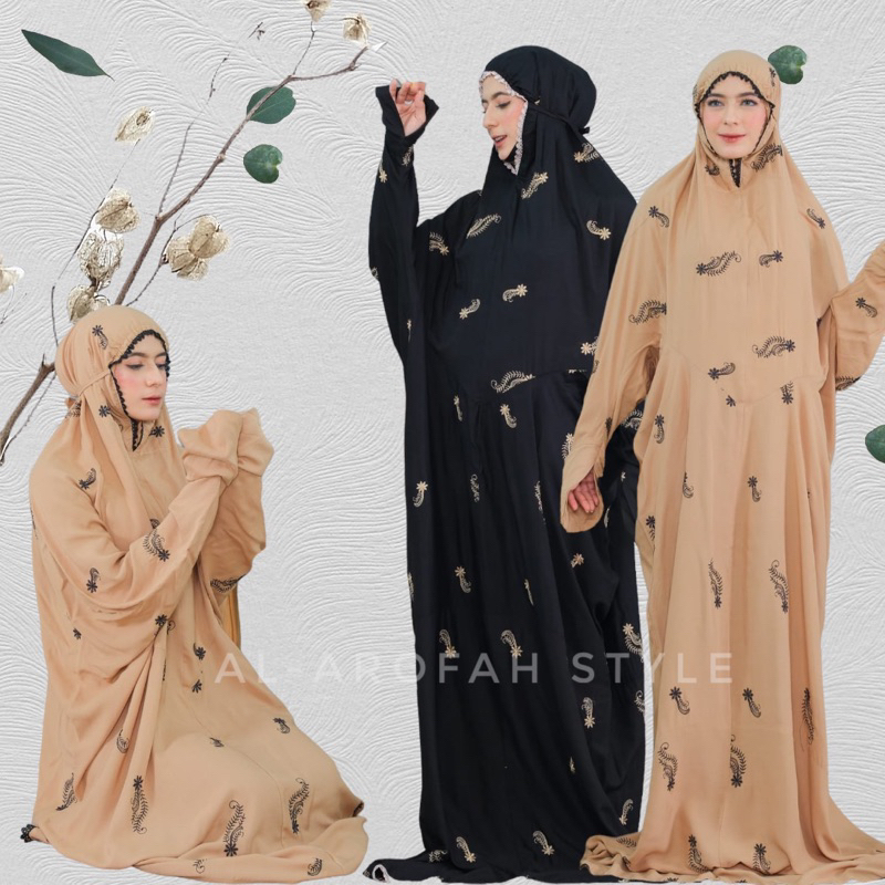AL AROFAH Mukena Terusan Bordir Najwa Katun Rayon Premium