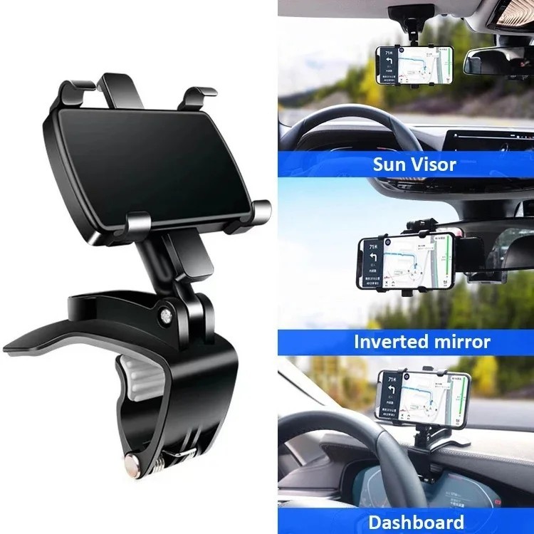 MH - Holder Jepit Kaca Spion Mobil 3in1 Dasboard Holder Mobil Visor D35