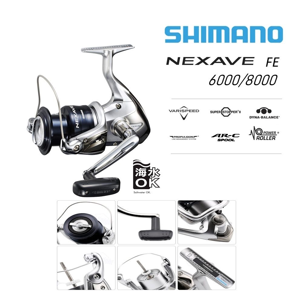 Shimano Nexave 6000 8000 Spinning Reel Pancing Laut