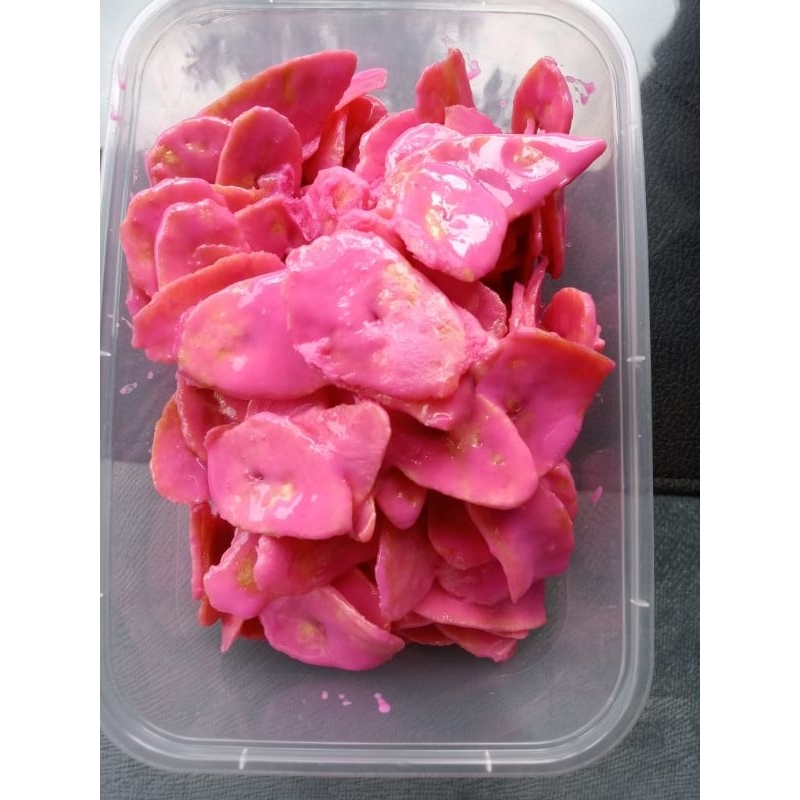 

Kripik pisang Lumer Rasa strawberry kemasan 250gram viral