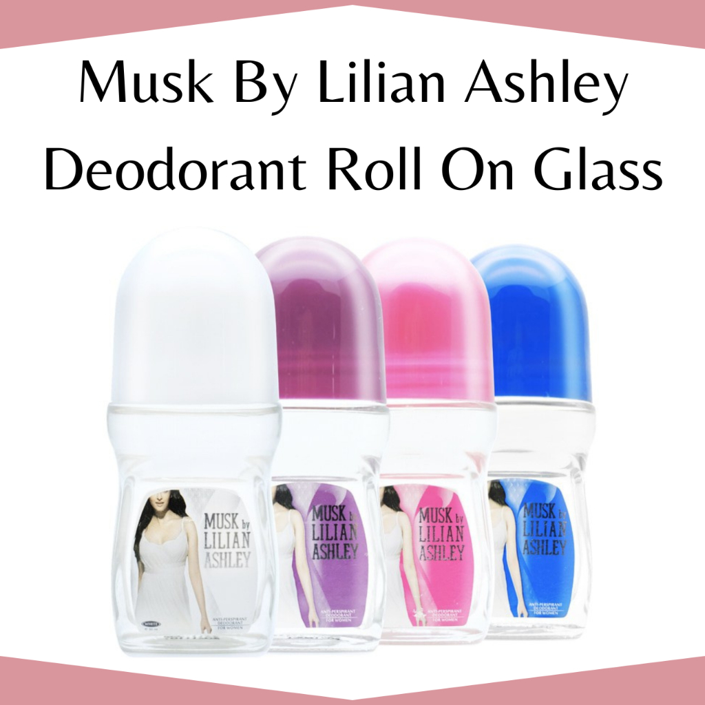 Musk By Lilian Ashley Deodorant Roll On Glass 50ml/Deodorant Pria & Wanita