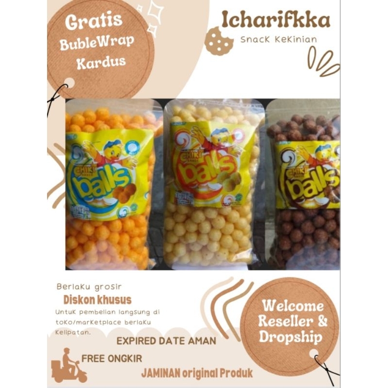 

TERMURAH PROMO DISKON SNACK KILOAN INDOFOOD BRANDED ORI CEMILAN CAMILAN Chiki ball ayam, keju,coklat