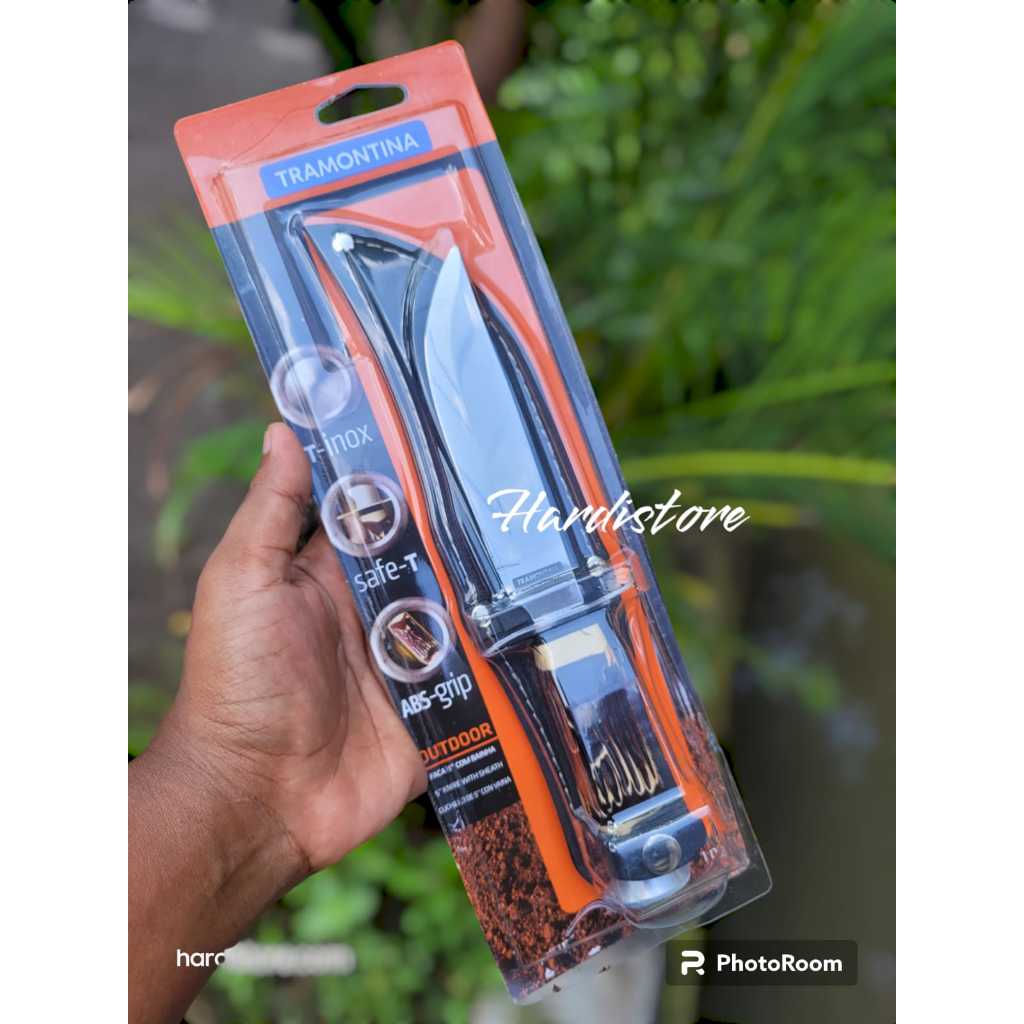 Pisau Outdoor Knife 5″ / 12,5 cm Tramontina Utility Knife 26010/105 dengan Sarung Original Brazil