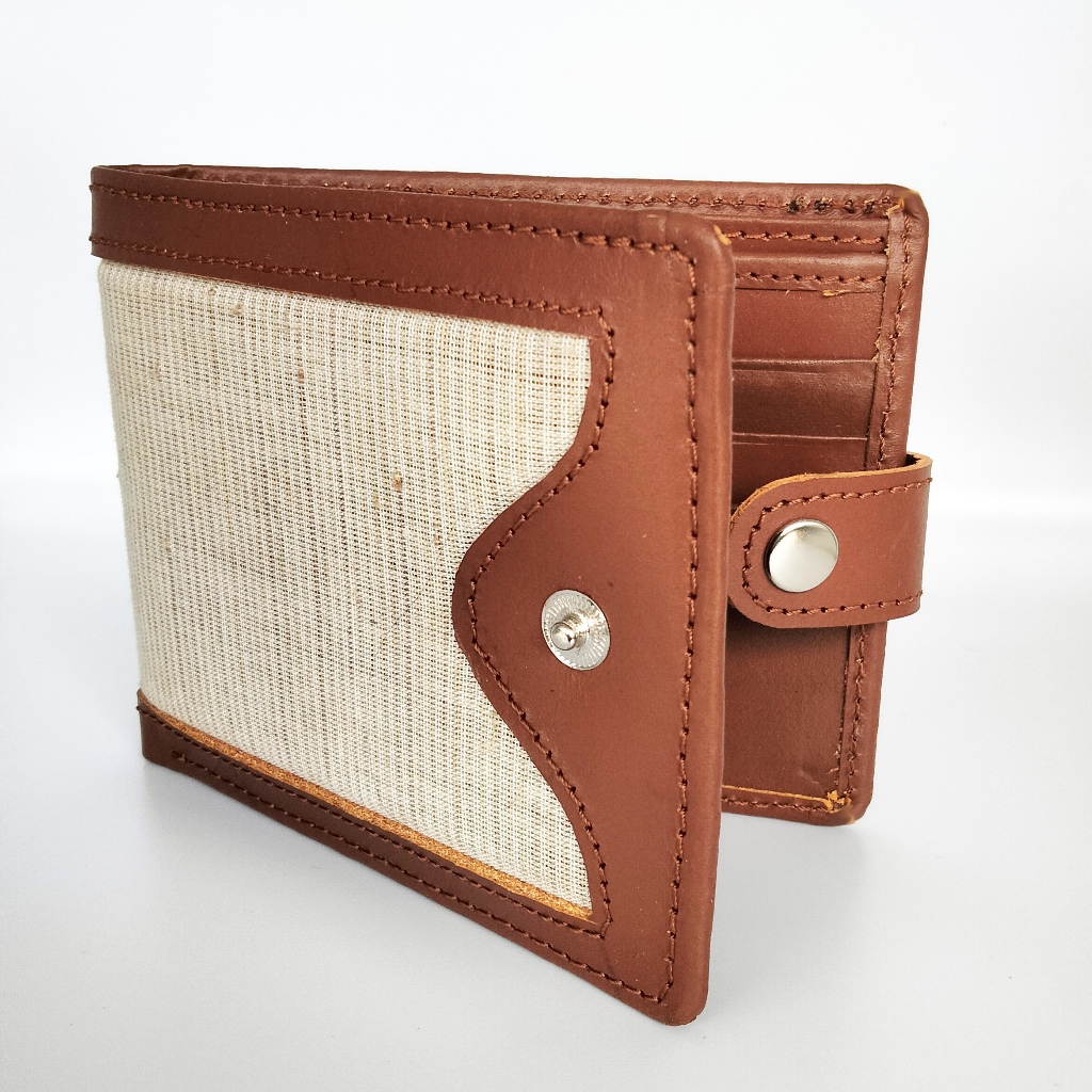 Dompet Pria Serat Daun Nanas Kombinasi Kulit Asli