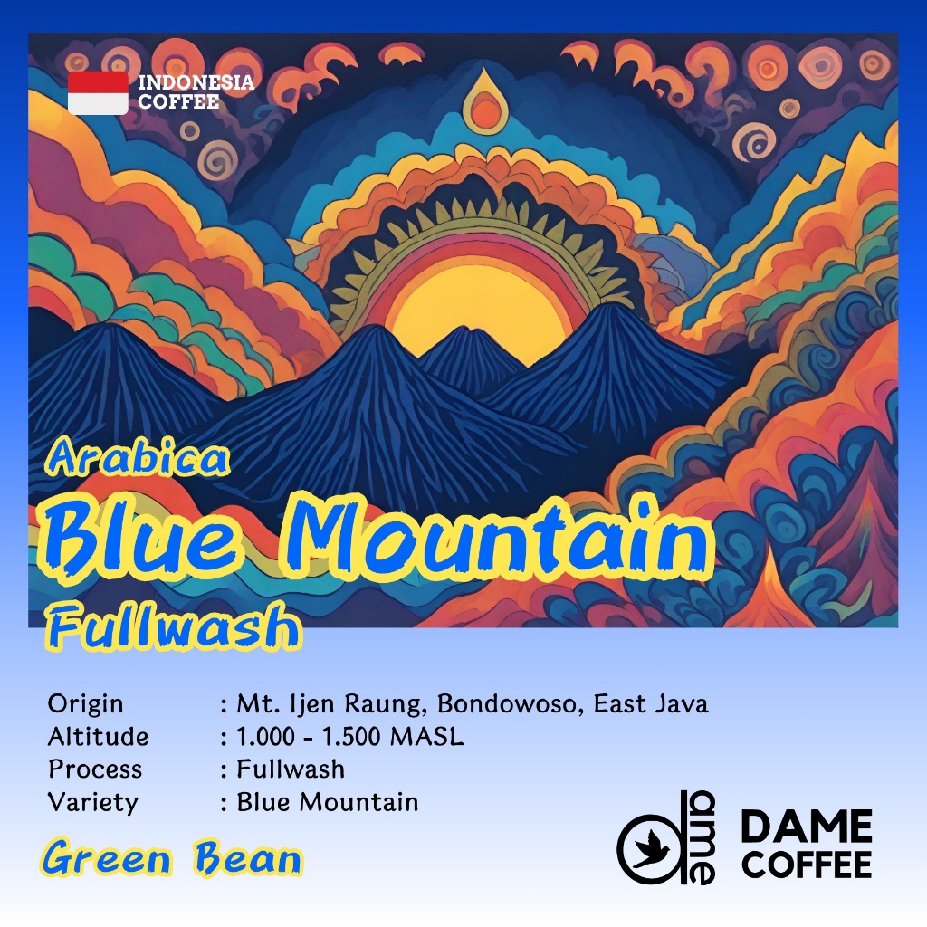 

Green Bean Arabika Fullwash Ijen Raung - Single Variety BLUE MOUNTAIN
