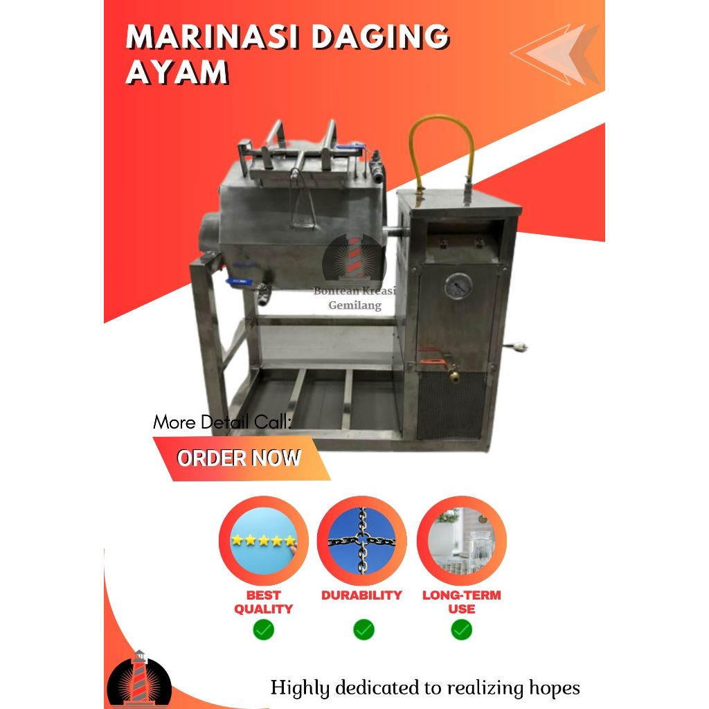Marinasi Daging - Mesin Marinasi Daging dengan Vacuum Kaps 50kg