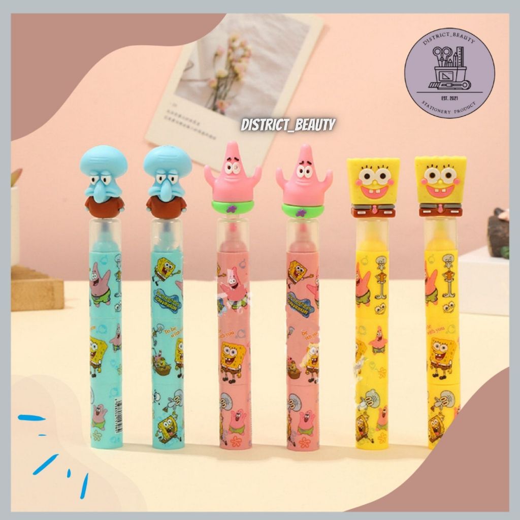 

STABILO SUSUN SPONGEBOB SQUIDWARD PATRICK HIGHLIGHTER 3 SUSUN MOTIF SPONGEBOB AND FRIENDS LUCU