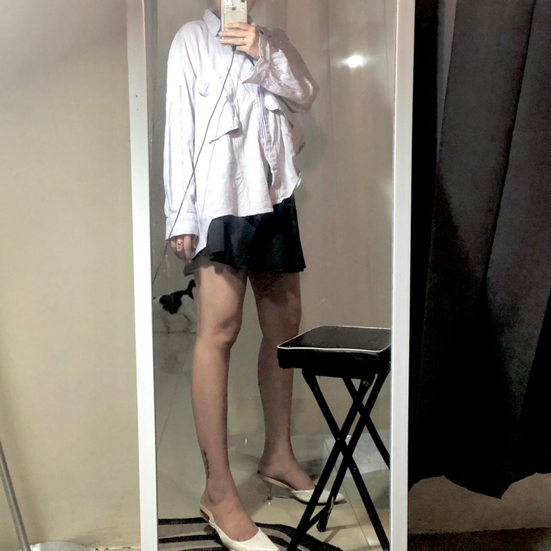 oversize baby blue kemeja crinkle