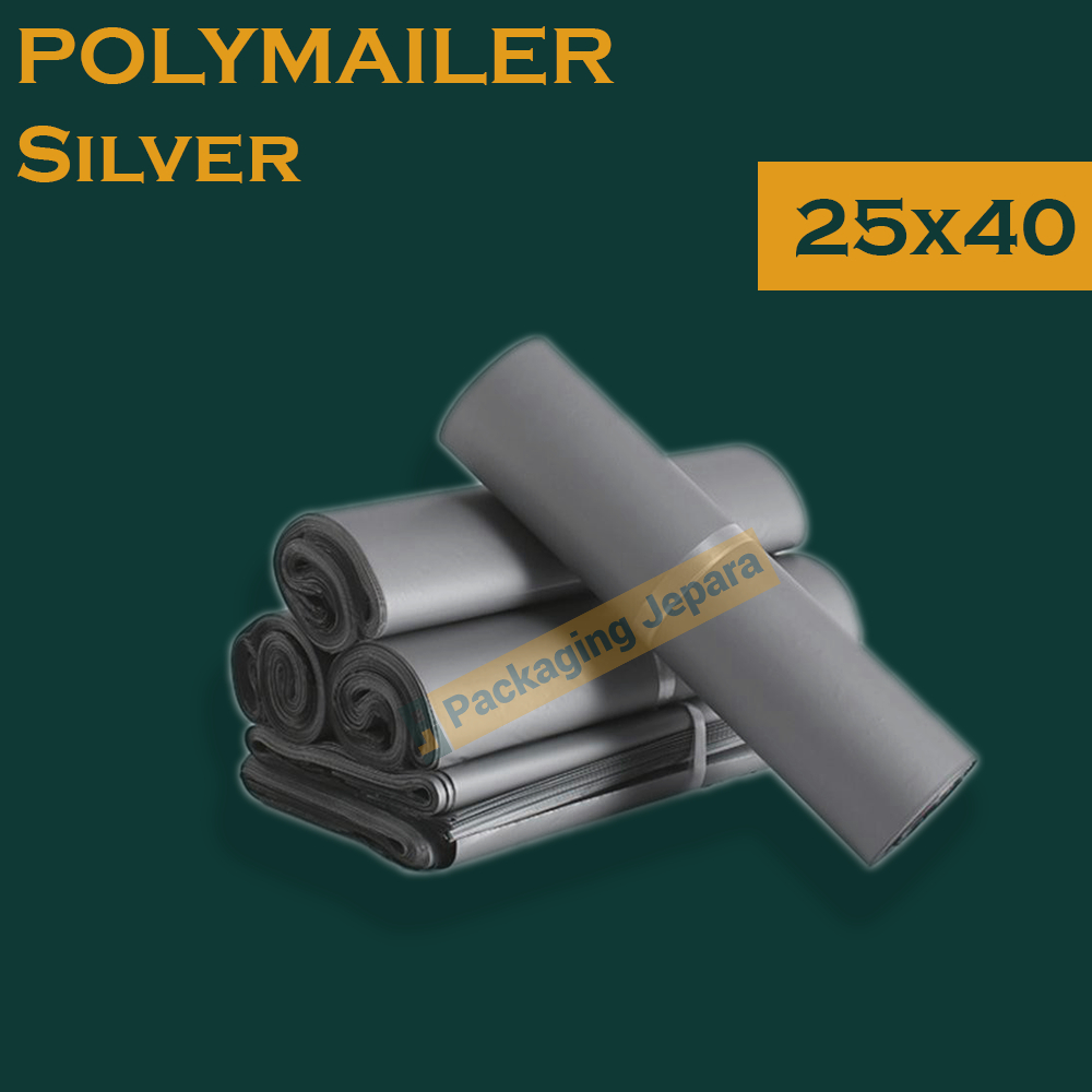 

Polymailer Silver (25x40) Isi 100 Pcs - Polymailer Perekat/Lem