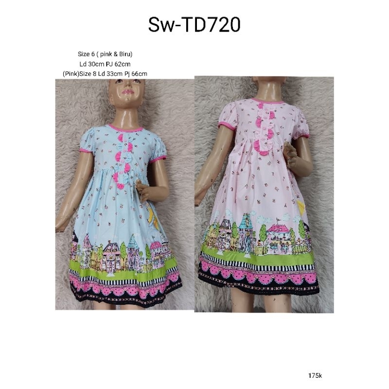 BAJU DRESS KATUN GIRL BAJU ANAK PEREMPUAN THAILAND
