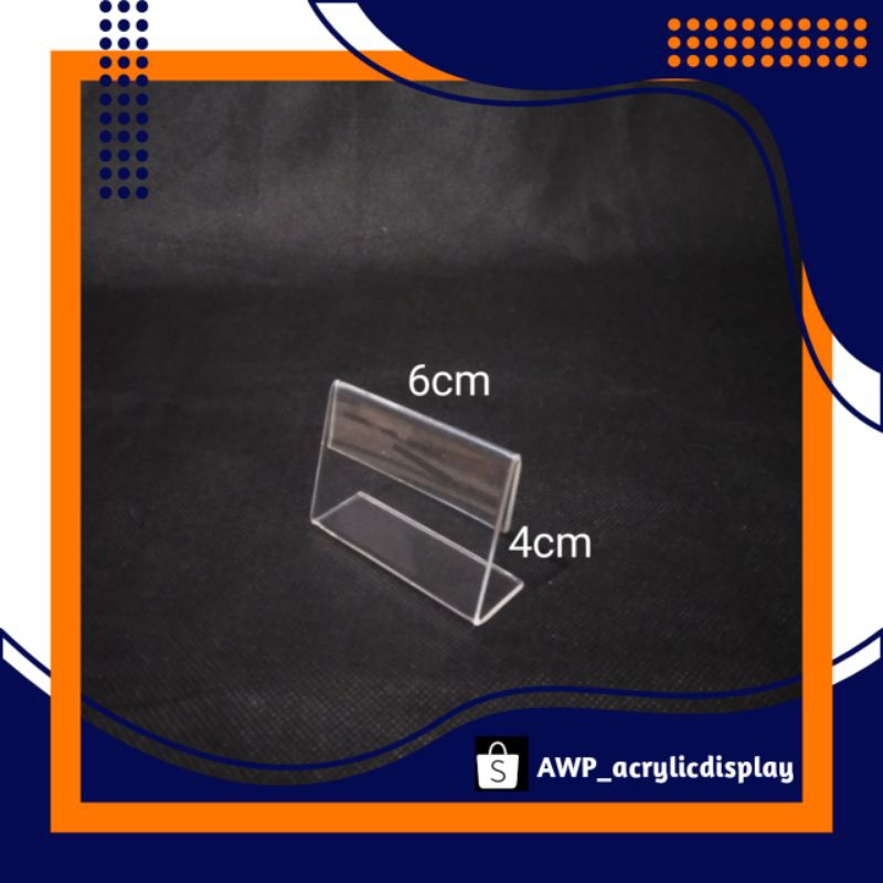 

Akrilik tent card / price tag /label harga / label produk 4x6 cm