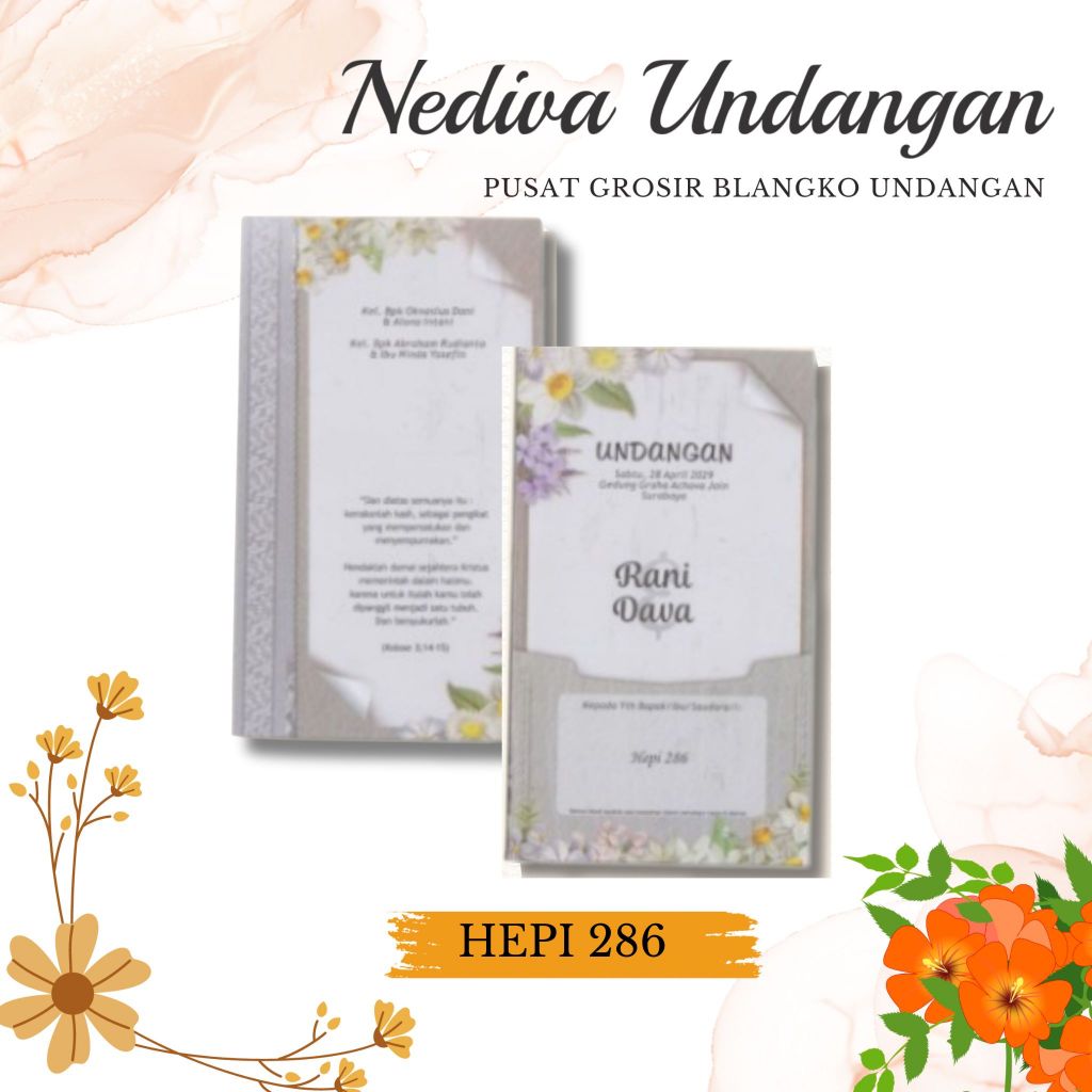 (FREE ALBUM) Blangko Undangan Hepi 286 Harga Murah FREE FILE SETTING