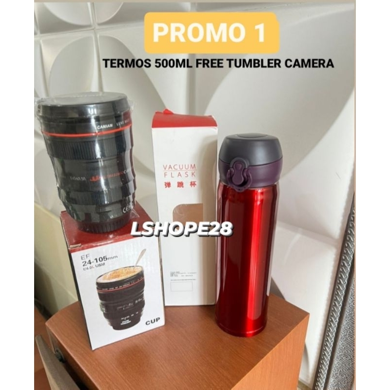 BELI TERMOS GRATIS TUMBLER. TERMOS 500ML / TERMOS 240ML / TUMBLER BEE / MUG LEBAH / TUMBLER CAMERA /