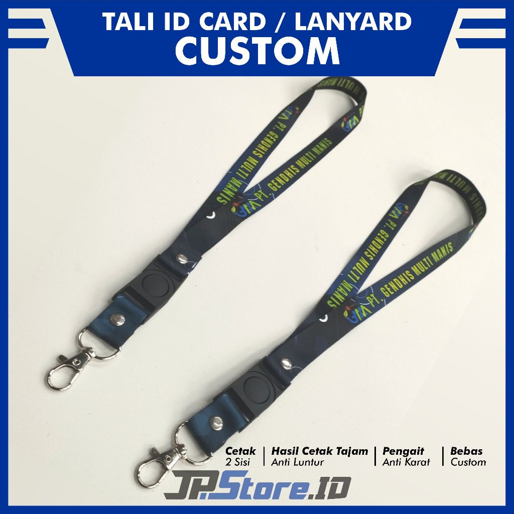 

Tali id cardName Tag Custom Lanyard Full Colour Lebar 2cm Sudah Ada Stopper Kualitas Premium
