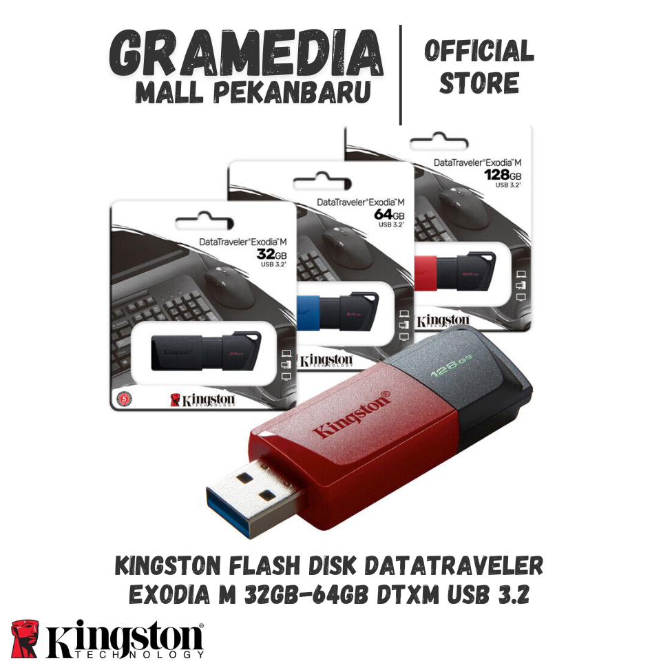 KINGSTON FLASH DISK DATATRAVELER EXODIA M 32GB-64GB DTXM USB 3.2 (Original) Gramedia Mal Pekanbaru