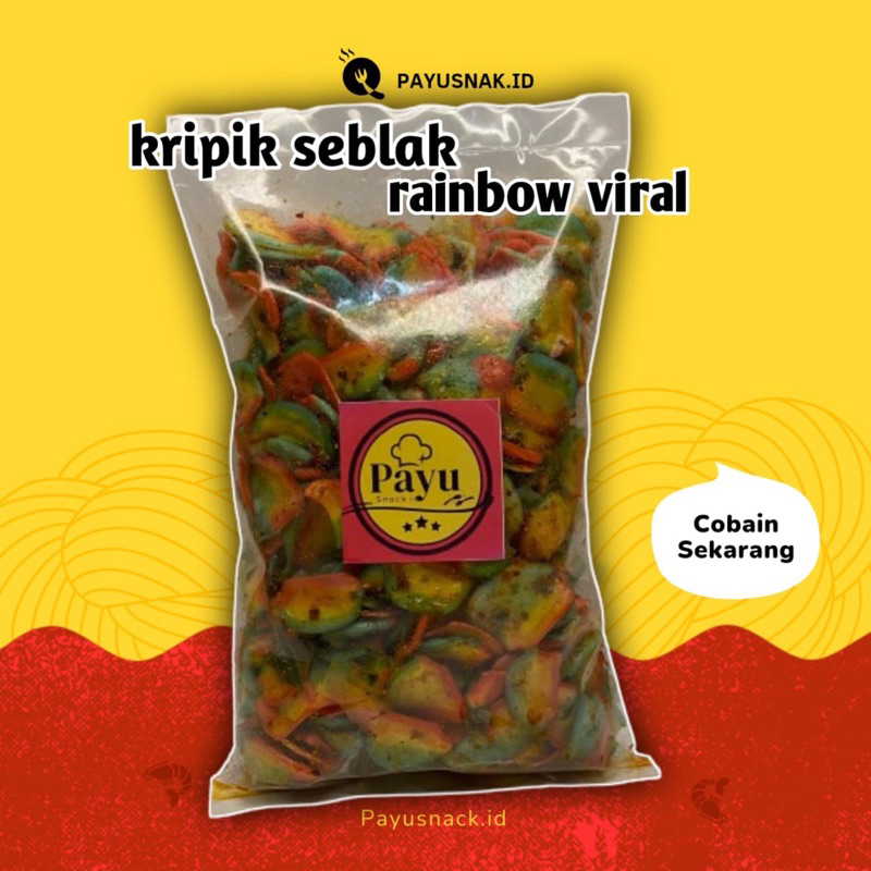 

kripikk seblak rainboww 250 gr & 500 gr by payusnack.id