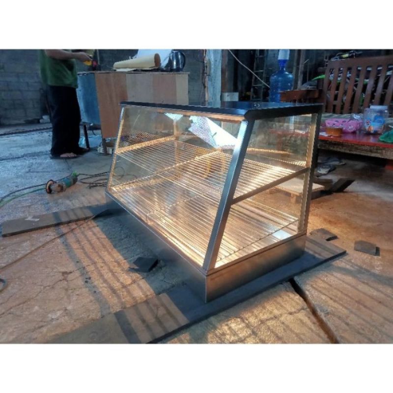 etalase warmer stainless / etalase fried chicken ukuran 100x50x60cm