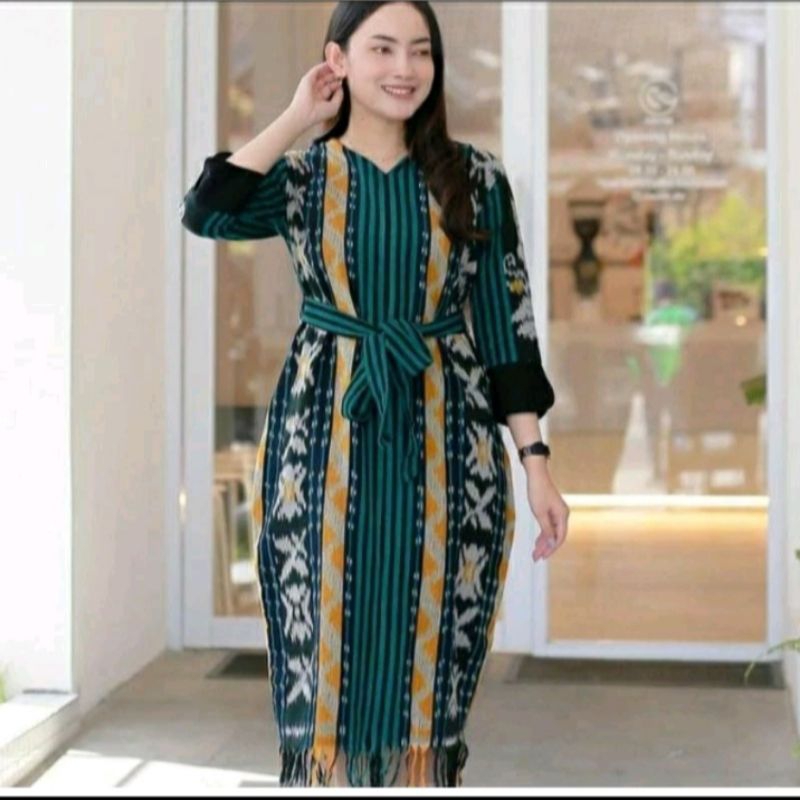 DRESS TENUN,DRESS IKAT,BAJU MODREN WANITA CYANTIK