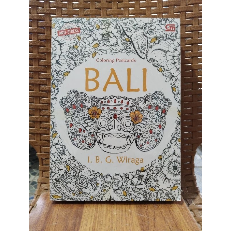 Bali coloring postcard