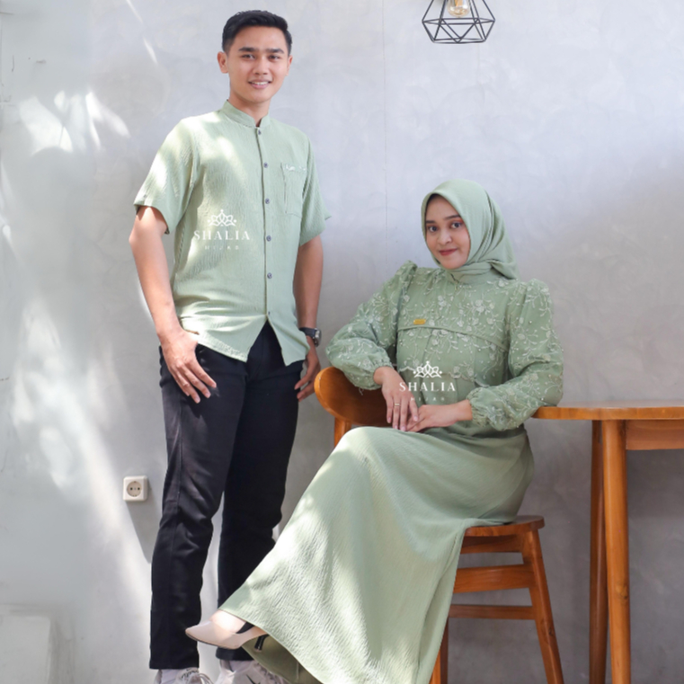 BESTPROMO SHALIA HIJAB - ARABELLA DRESS SET HIJAB FREE KOKO GAMIS COUPLE SYARI MEWAH LEBARAN OUTFIT