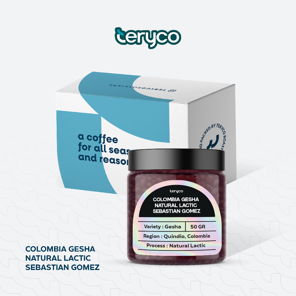

Teryco Roasters Colombia Gesha Natural Lactic Sebastian Gomez 50 gram - LIMITED Geisha Biji Kopi Roasted Beans Wholebean
