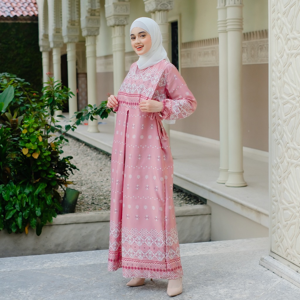 SERENITY Gamis Pesta Busui Friendly Helopopy | Baju Raya Lebaran Menyusui Bukaan Samping Kanan Kiri 