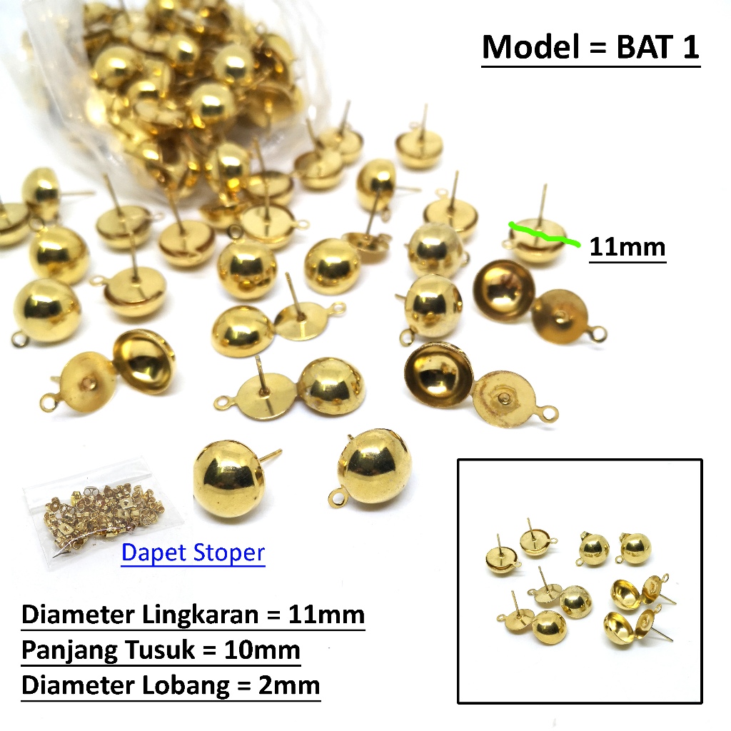 HARGA/24pcs, Bahan Anting Besi Polos Hypoallergenic Anting Tusuk Anting Gantung