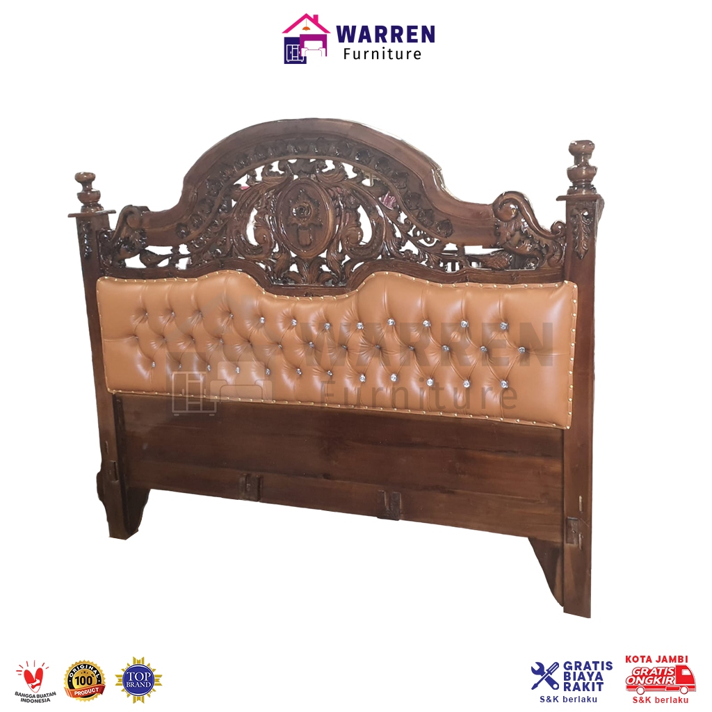 Satu Set Ranjang Kayu Jati Jepara (Beserta Sandaran dan belum Termasuk SpringBed)