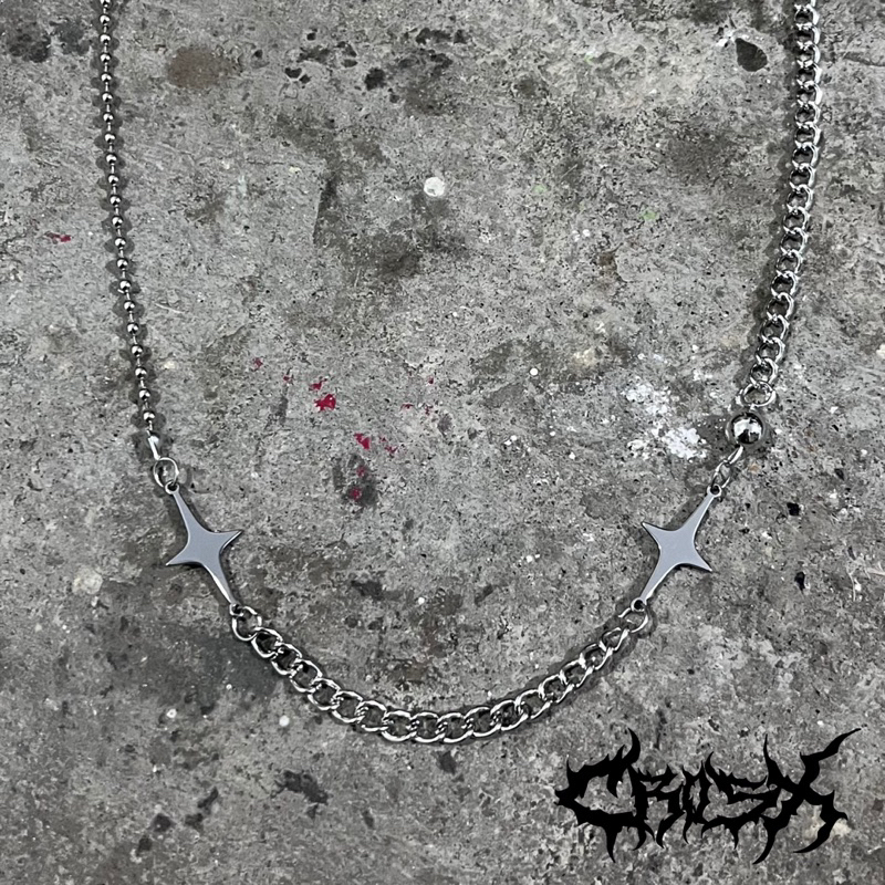 SCROP NECKLACE / STAR CROSS NECKLACE / KALUNG BINTANG SALIB KALUNG SALIB Y2K KALUNG RANTAI HIP HOP C