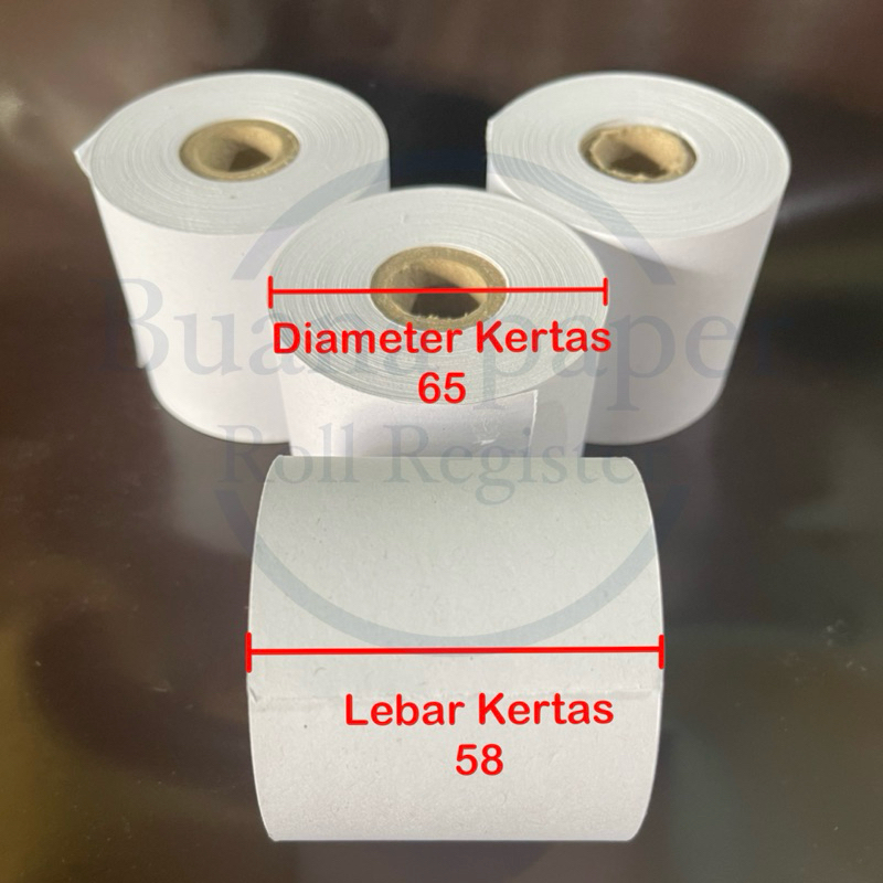 

RB Kertas Kasir struk hvs (bukan thermal) kalkulator 58x65 isi 10roll